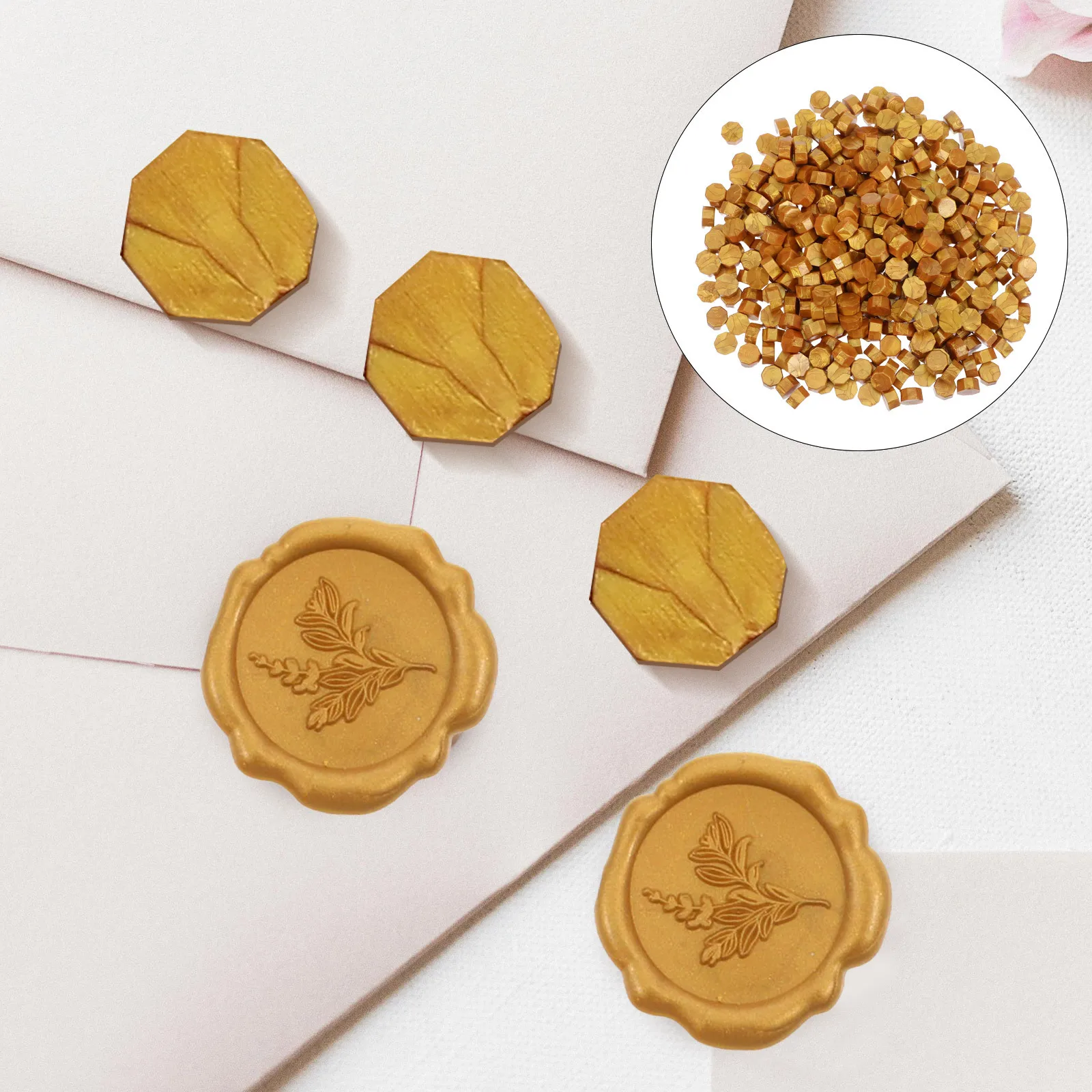 

6 Packs Sealing Wax Beads Pearlescent Diy Wedding Invitation Envelope Decorations Stamps For Mailing Scrapbooking Wood Stamp
