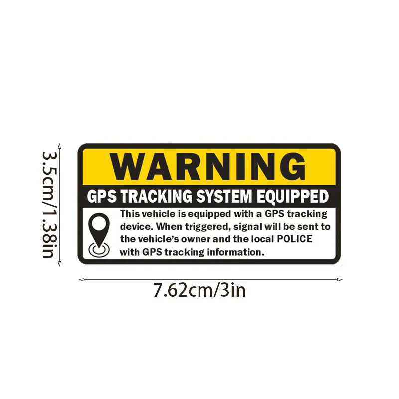 10Pcs GPS Tracking Alarm Sticker Reflective Bicycle Warning Sticker Anti-Theft Decal for Motorcycle Scooter Car Warning