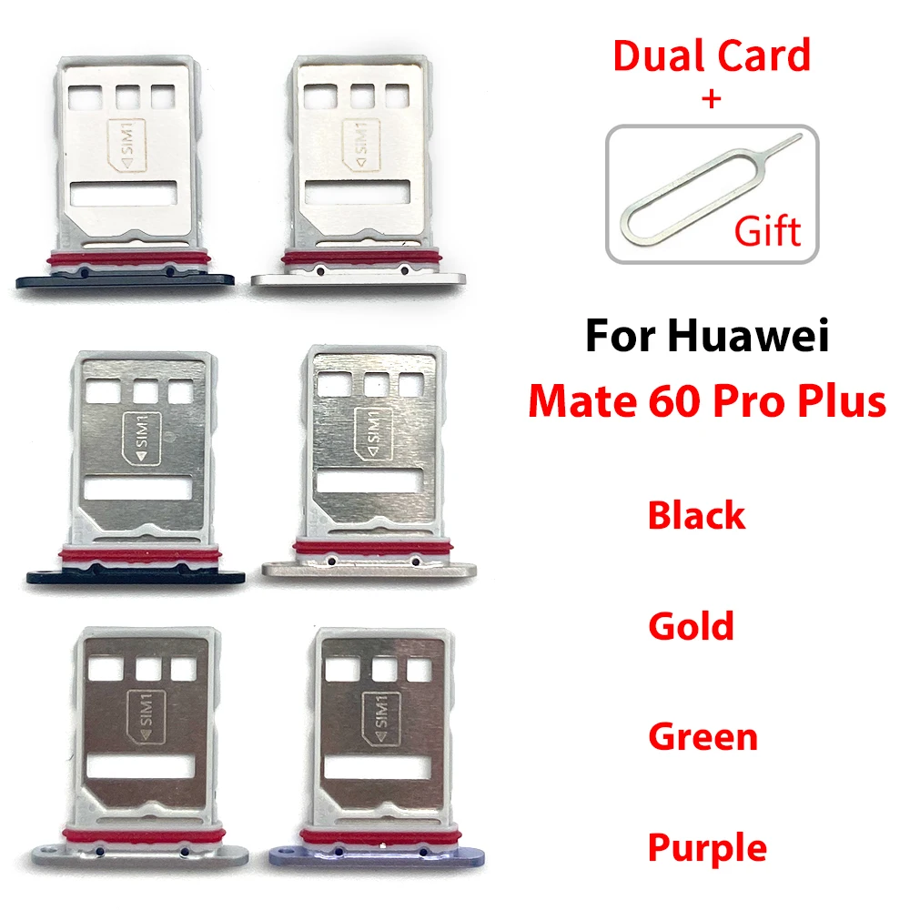 NEW Tested Micro Nano SIM Card Holder Tray Slot Holder Adapter Socket For Huawei Mate 60 Pro Plus 60 + Pin