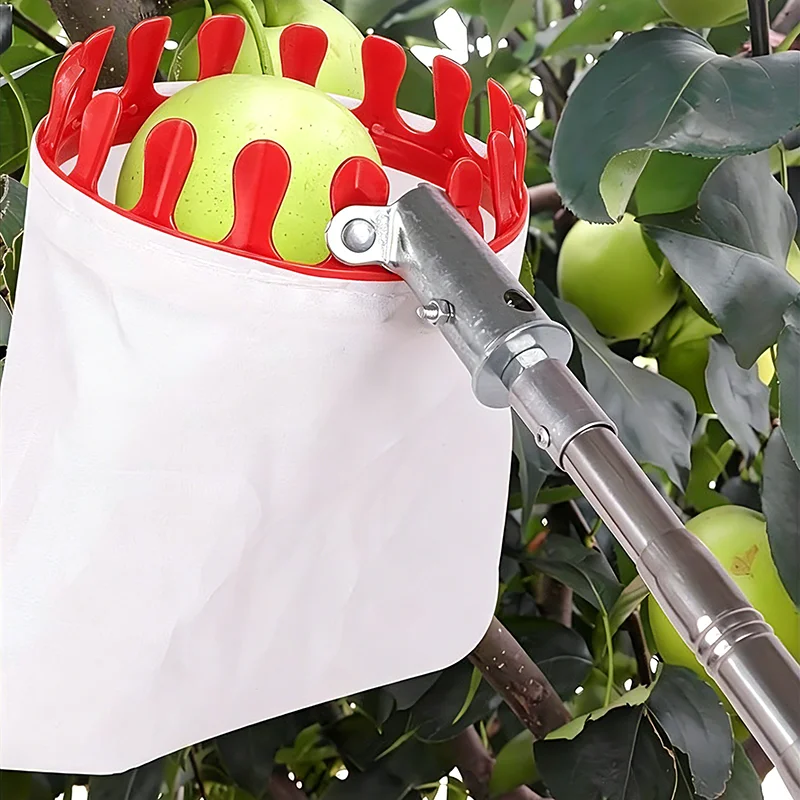 Stainless Steel Thickened High-Altitude Telescopic Picking Rod Net Bag Fruit Picker Adjustable Garden Fruit Picking Tool