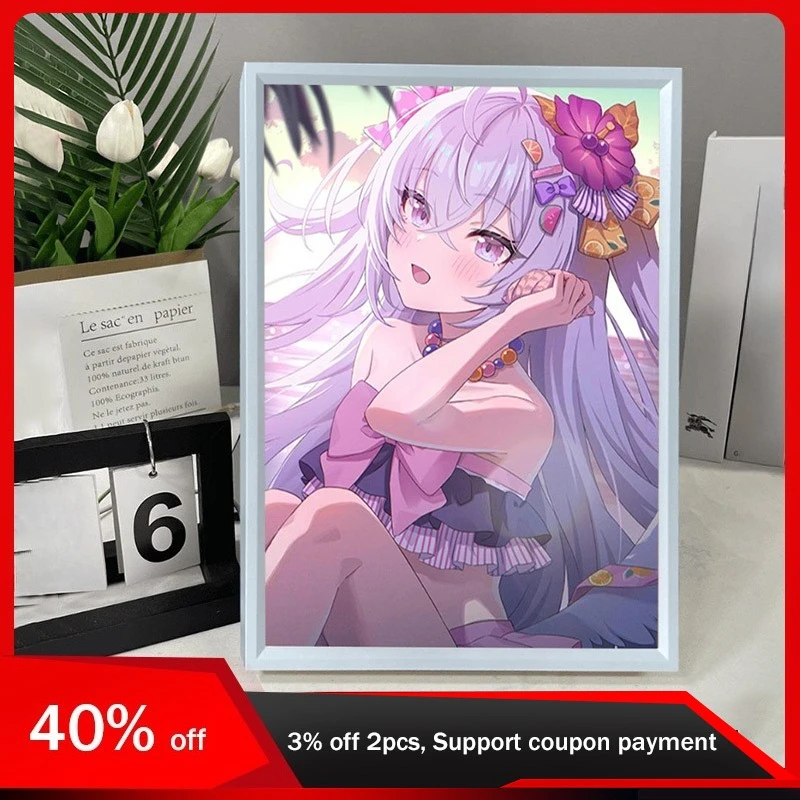 

23cm/9.06in BlueArchive Anime LED Light Painting Peripherals Led Night 3D Lamp Table Display Ornaments Desktop Creativity Decor