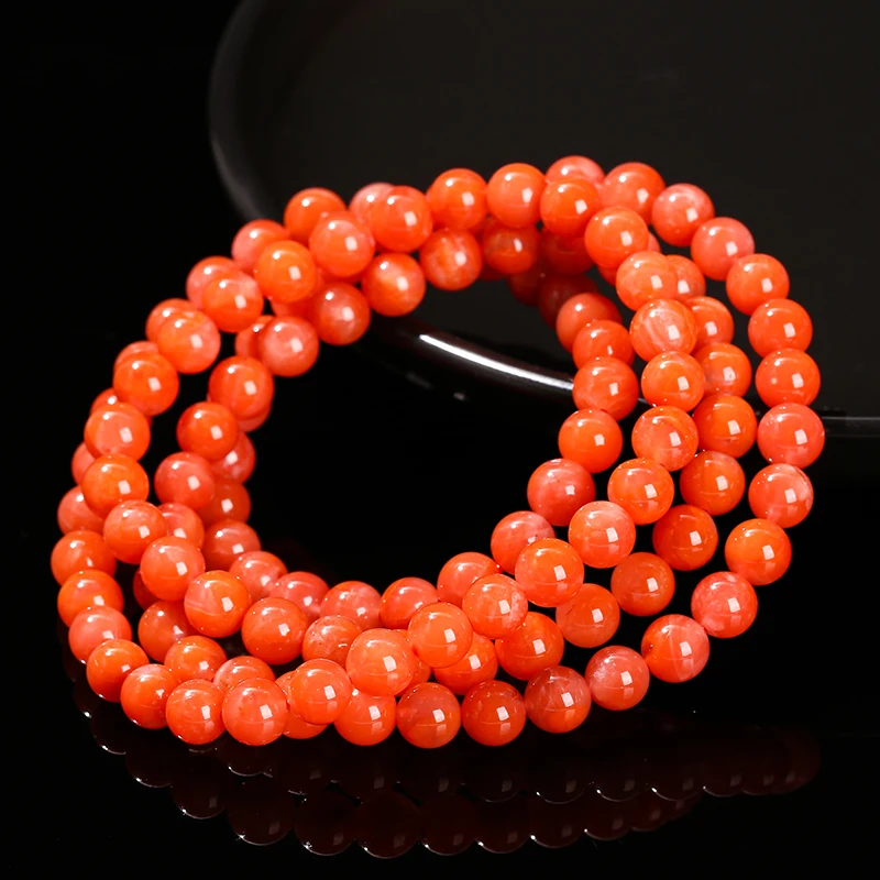 

JD Natural Stone South Red Agate Multi-Layer Bracelet Vibrant Red Beads for Stress Relief & Energy Boost Stretchable Fit Women