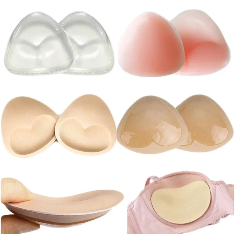 

1Pair Invisible Heart Padding Silicone Magic Bra Insert Pads Adhesive Breast Enhancer Bikini Push Up Bra For Women Bra Swimsuit