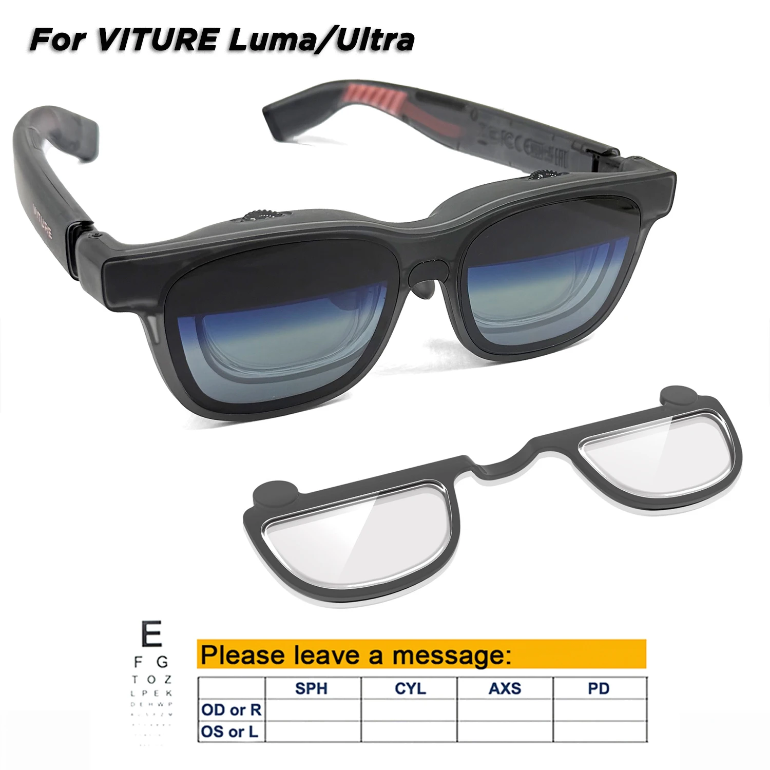 VITURE Luma/Ultra XR / AR スマートグラス用近視レンズ乱視防止ブルー 