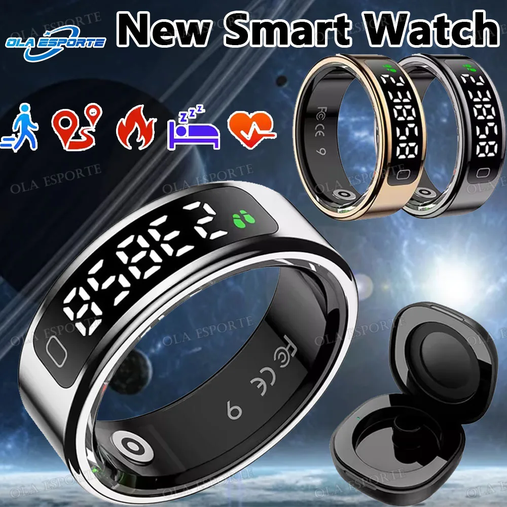 จอแสดงผล LED สมาร์ทแหวนกันน้ําการตรวจสอบสุขภาพ Heart Rate & ออกซิเจนในเลือด & Sleep Monitoring REMOTE Care ผู้ชายผู้หญิงของขวัญ
