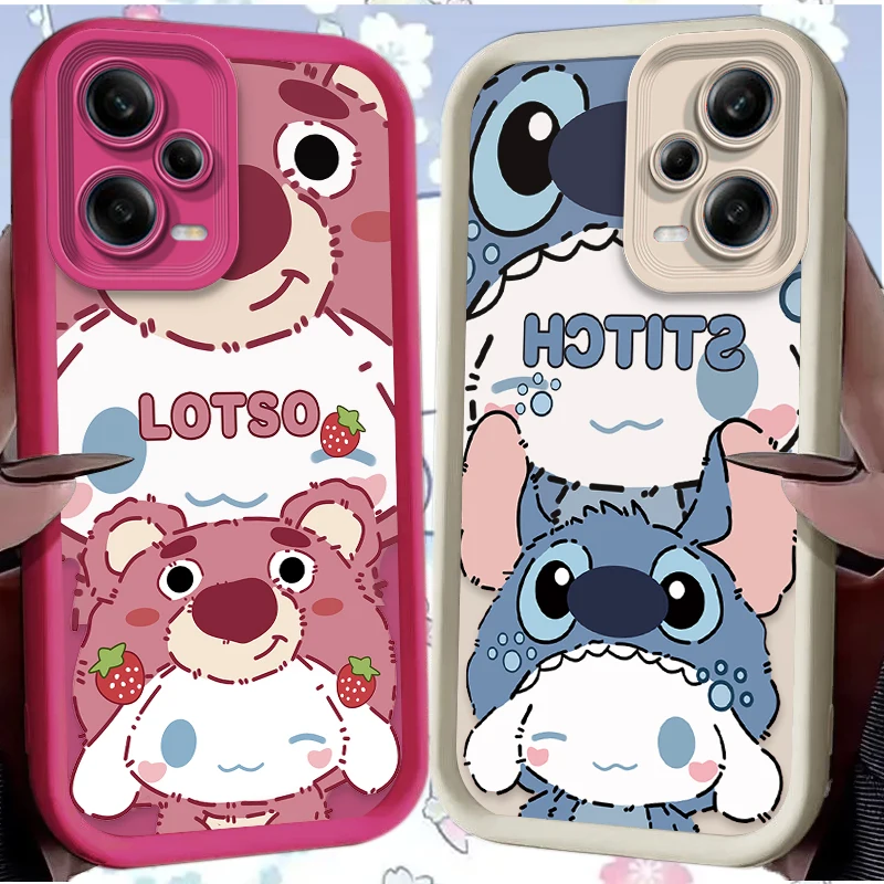 لطيف ديزني زوجين قضية الهاتف ل Xiaomi Redmi ملاحظة 14 14S 12 11 برو زائد 5G 12S 11S 10 9 Redmi 14C 13C 12C 12 4G A3 A3X