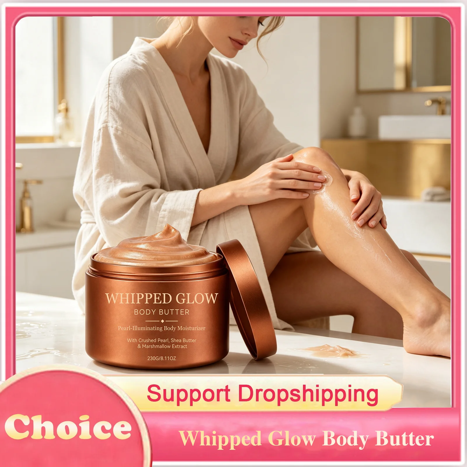 Whipped Glow Body Butter Deep Hydrating Improve Dryness Enhances Skin Elasticity Smooth Skin Moisturizing Brightening Body Cream