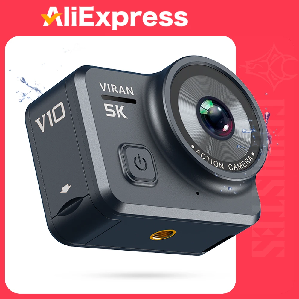 

CERASTES V10 5K Action Camera Electronic Image Stabilization 2" Touch LCD 4K Waterproof Action Camera Dashcam Motion Detection