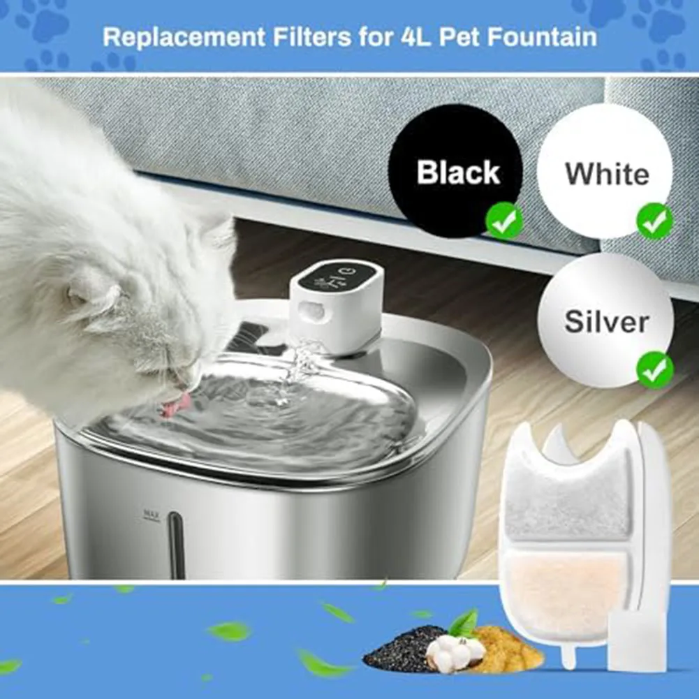 

6PCS Pet Water Dispenser Filter With Sponge Replacement Filter Element Tools And Instruments Parts Accessories Filter Tools