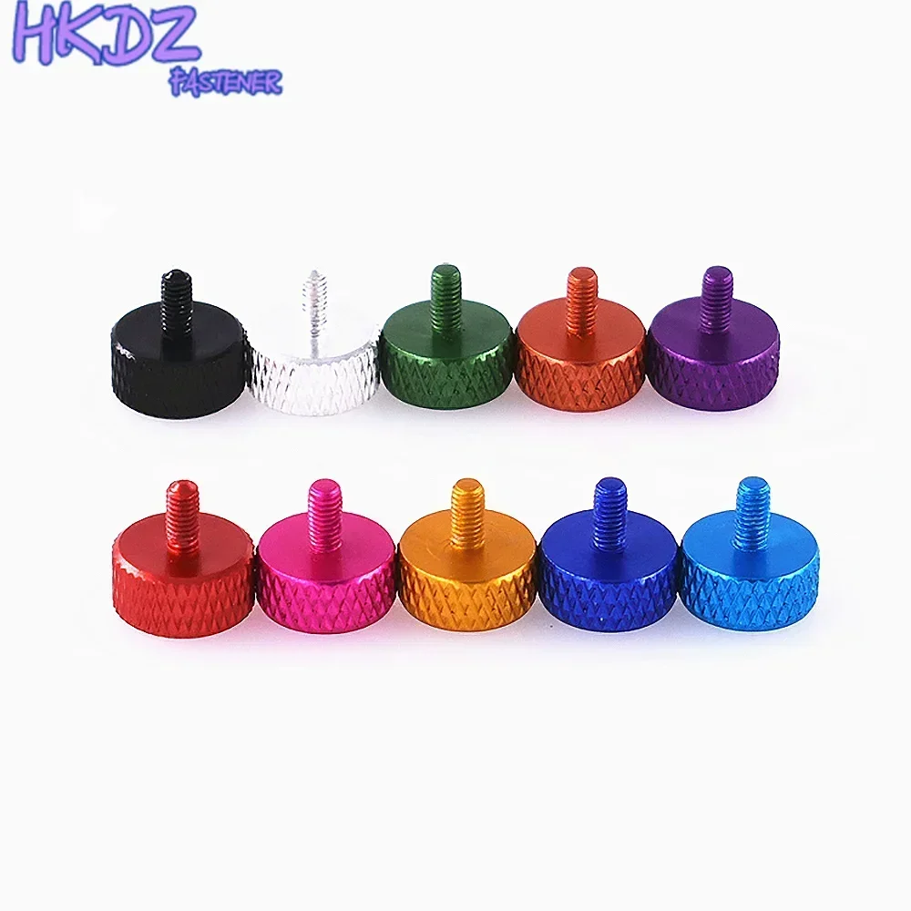 New 2/5/10pcs M3 Hand-Tighten Knurled Screw DIY Computer Case Side Transparent Cover Plate Aluminum Thunmb Screws Free Removal