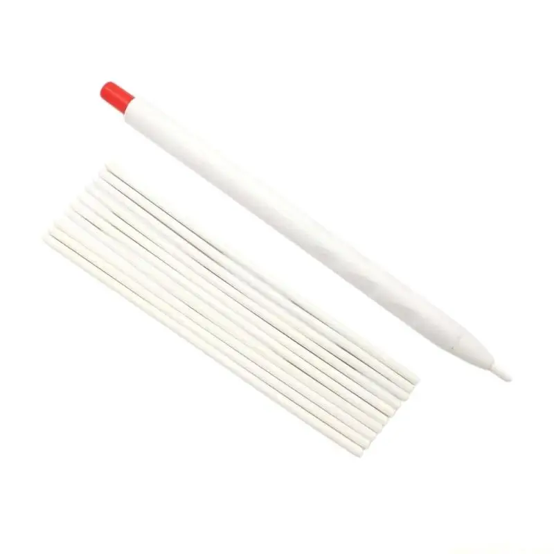 QX2E Retractable Fabric Chalk Pen Erasable Sewing Marker Set with 10 Replacement Inserts for Quilting, Drafting and Sewing Use