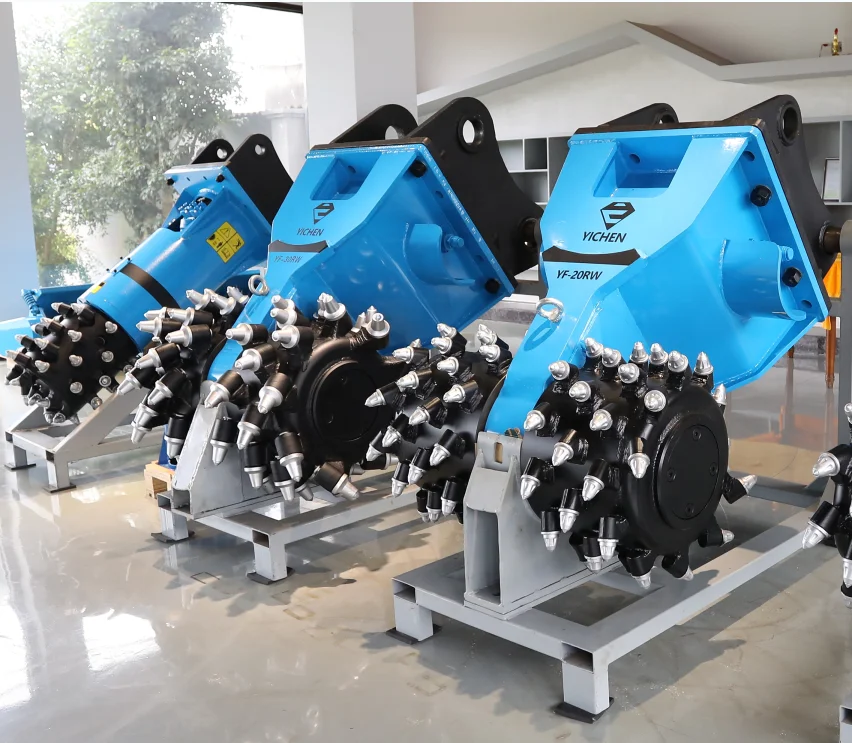 YF-05RW Factory Outlet Drum Cutter Double Heads Design Drum Cutter Horizontal Excavator Attachment Milling Machine