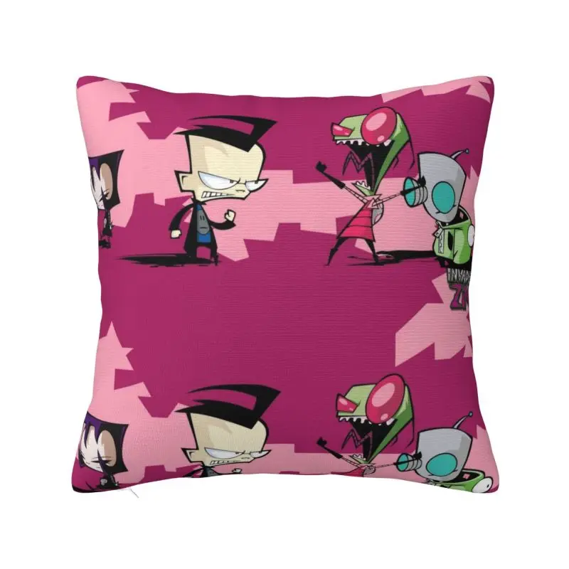 Custom Robots I-Invader Z-Zim Cartoon Cushion Cover Sofa Living Room Square Pillow Cover