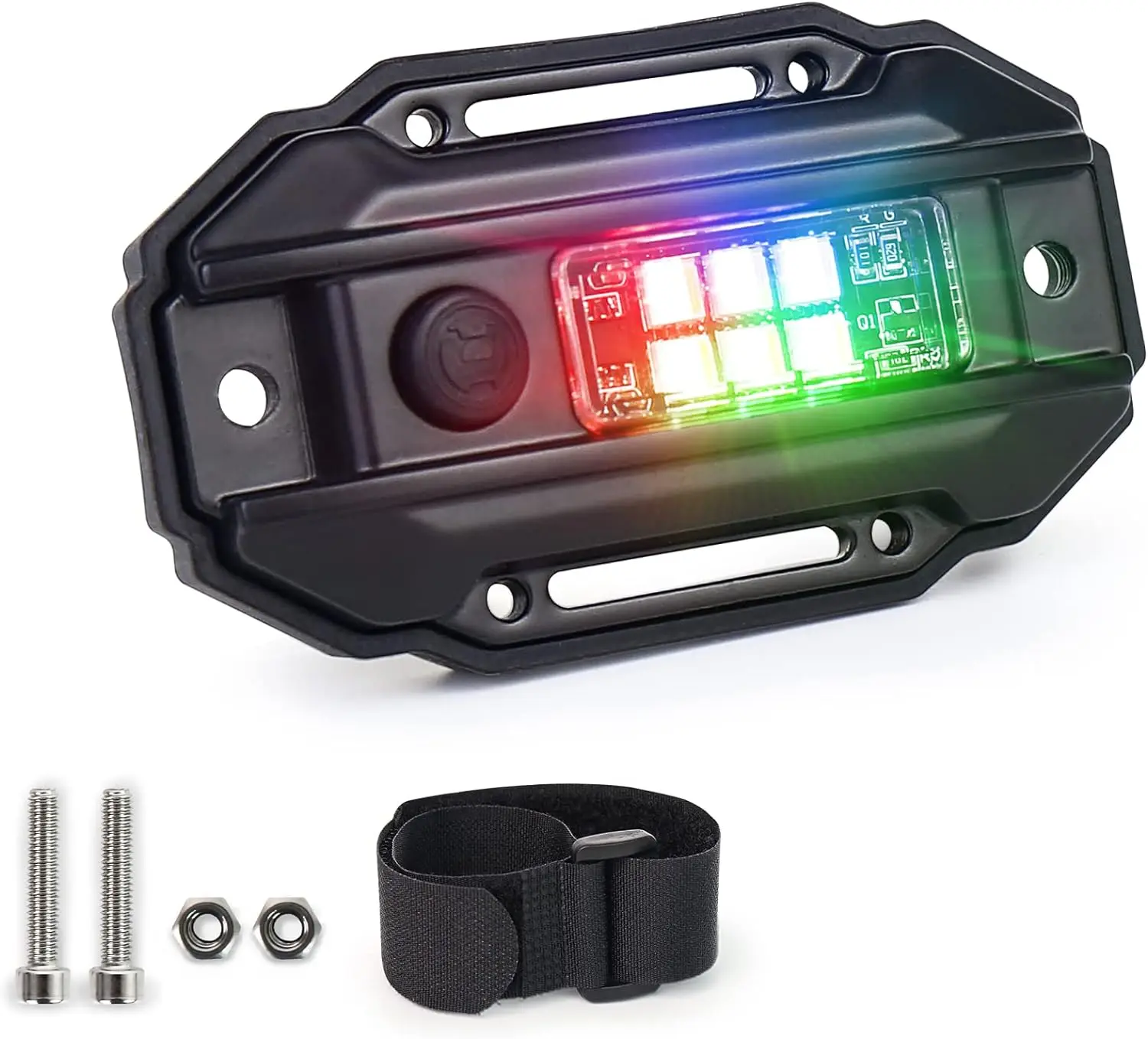 MOVOTOR RGB White UTV Dome Light Switch RGB Strobe Roll Bar Mount Roll Cage Utility Light for UTV ATV Polaris RZR Can Am