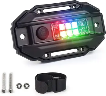 MOVOTOR RGB blanc UTV dôme interrupteur de lumière RGB stroboscope barre de sécurité montage Cage à roulettes lumière utilitaire pour UTV ATV Polaris RZR Can Am