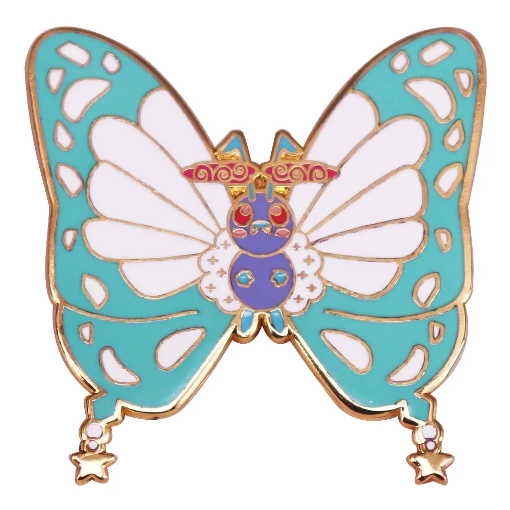 A3581 Cartoon Butterfly Elves Briefcase Badges Brooches for Clothing Soft Enamel Pins Lapel Pins for Backpack Accessories Gifts