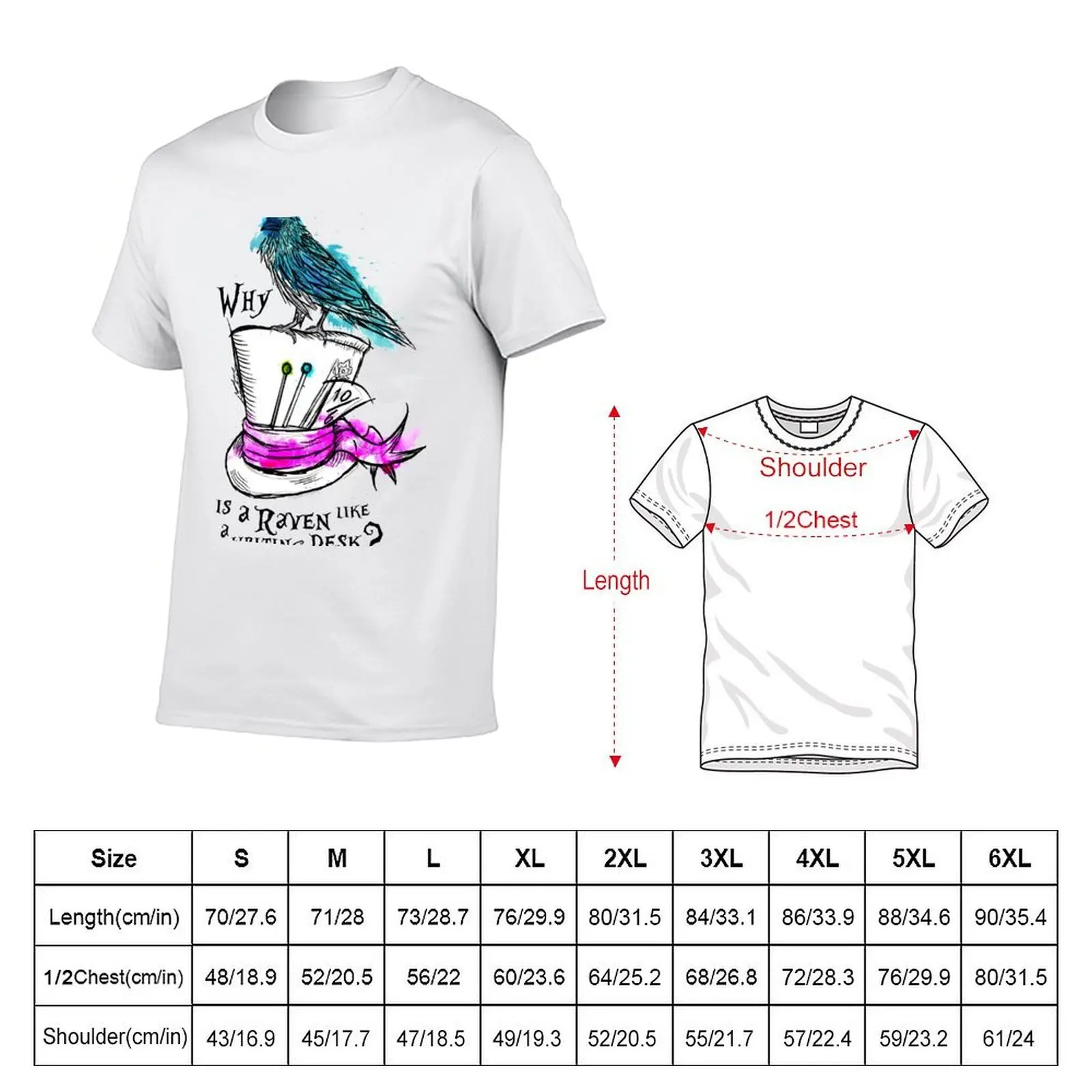 Why is a raven like a writing desk? T-Shirt Christmas Casual Short Sleeve Top