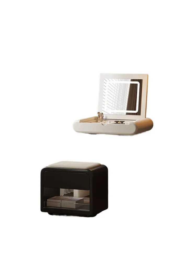 Dresser light luxury small apartment bedroom bedside table 2025 new solid wood clamshell cosmetic table cabinet