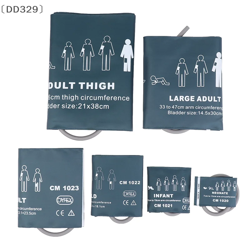 [-DD329] قابلة لإعادة الاستخدام 6 حجم من النايلون الكفة مقياس ضغط الدم الكفة مراقبة المريض الكفة لمراقبة ضغط الدم الناس استخدام الكفة