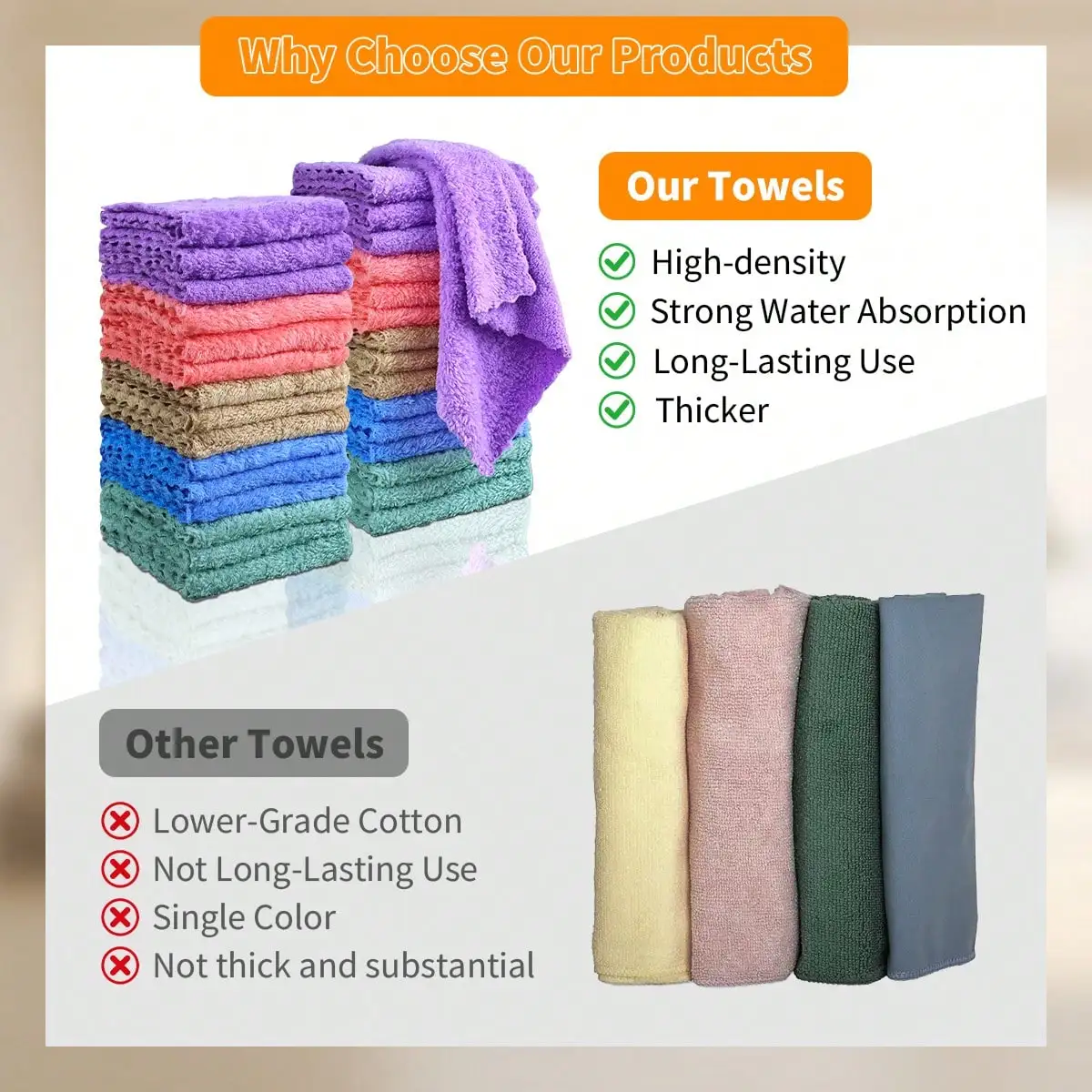20Pcs Soft & Absorbent Solid Color Washcloths - Gentle On Skin Quick-Drying Compact Square Towels For Home Bathroom Bathroom Essentials 9.8*9.8in