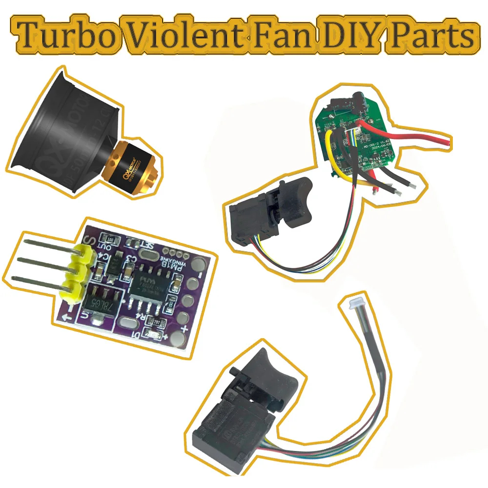 Duto Fan Brushless Motor Air Dust Clean Violent Fan DIY Peças para carro Turbina Violento Fan Poeira e Neve Remoção