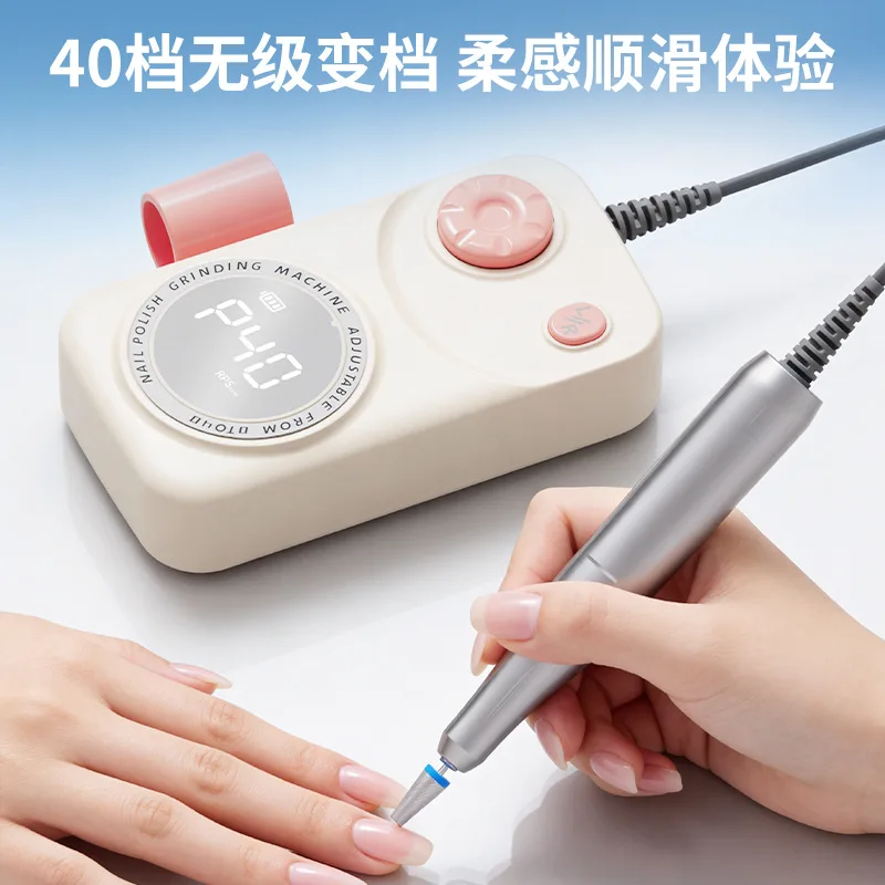 Rechargeable Hand‑Held Nail Grooming Device, Cord‑Free Portable Electric Manicure Tool for Salon Nail Care Application