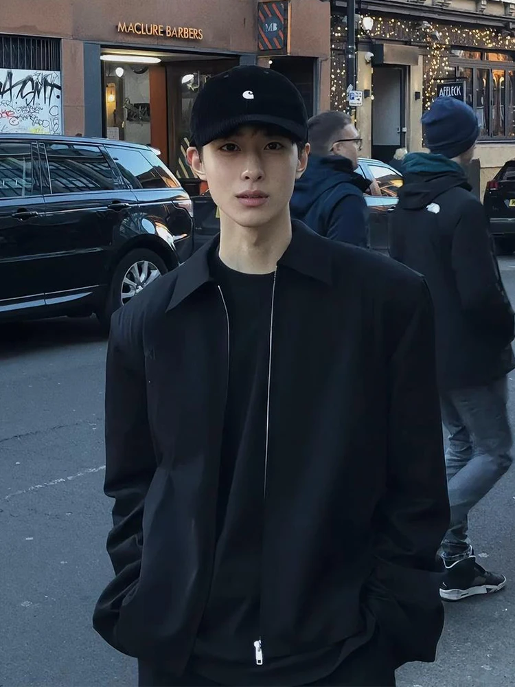 

Мужская демисезонная куртка Cleanfit Bla ort Admin Jaet: стильная, высококачественная, с отложным воротником, молодежная, трендовая, из полиэфирного волокна