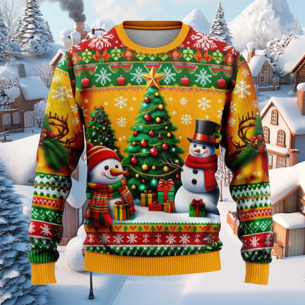 عيد الميلاد الرجال النساء البلوز 3D طباعة ثلج سانتا مطبوعة القبيح عيد الميلاد سترة للجنسين البلوز عطلة حزب قمم الموضة