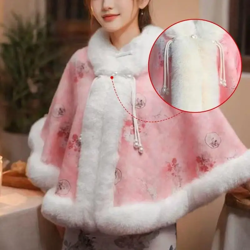 49ME Stage Performances Shawls Plush Widened Thick Imitation Furs Female Shawl Suitable for Various Body Types