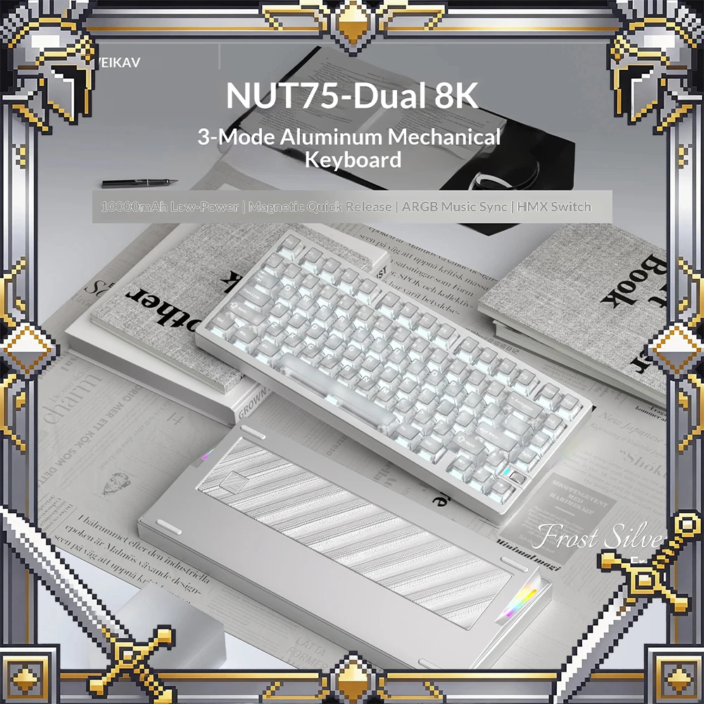 WEIKAV Nut75 Wireless Keyboard The Delay Of 8K Return Rate Is As Low As 0.125MS E-sports Keyboard Esport Game Gift Accessory