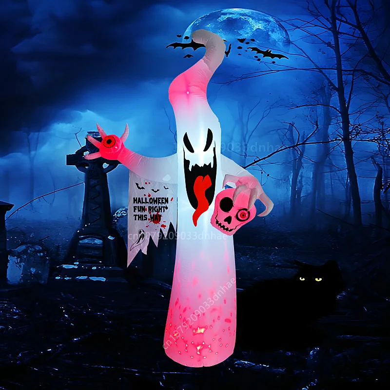 2.4 متر/8FT هالوين تضخيم مخيف شبح نموذج ديكور مع أضواء LED لجميع القديسين في الهواء الطلق ساحة حديقة الحديقة مخيف الديكور الدعامة #2