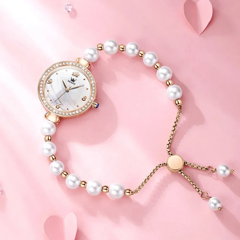 Orologi da donna Fashion Pearl bracciale Strap Ink Color Dial 30M orologio con movimento al quarzo originale impermeabile