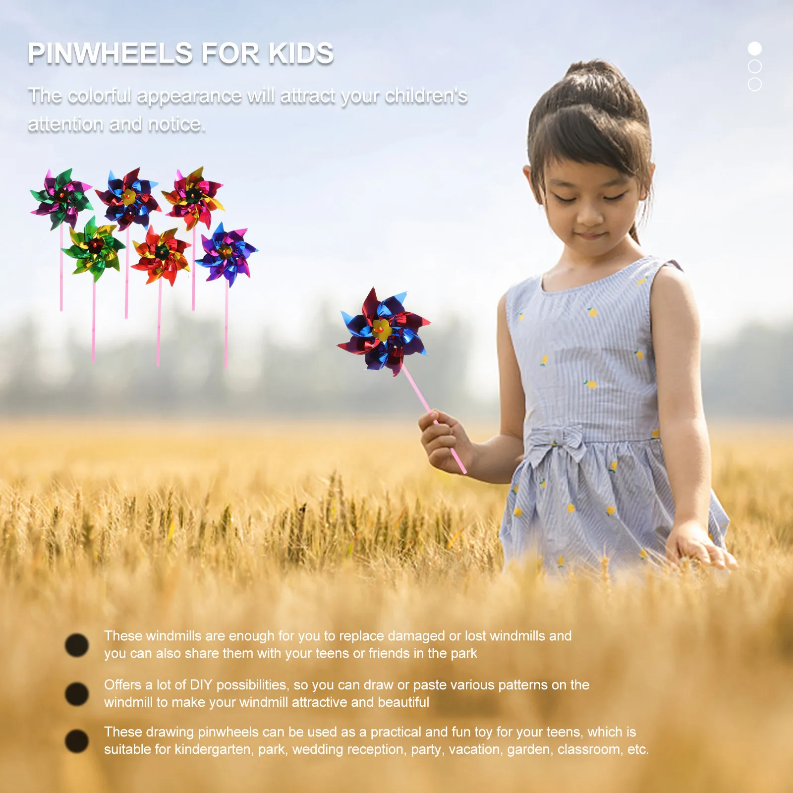 

100Pcs Rainbow Pinwheels Kids DIY Windmill Decor Handheld Light Portable Fun Outdoor Indoor Play Home Classroom Celebration Gift