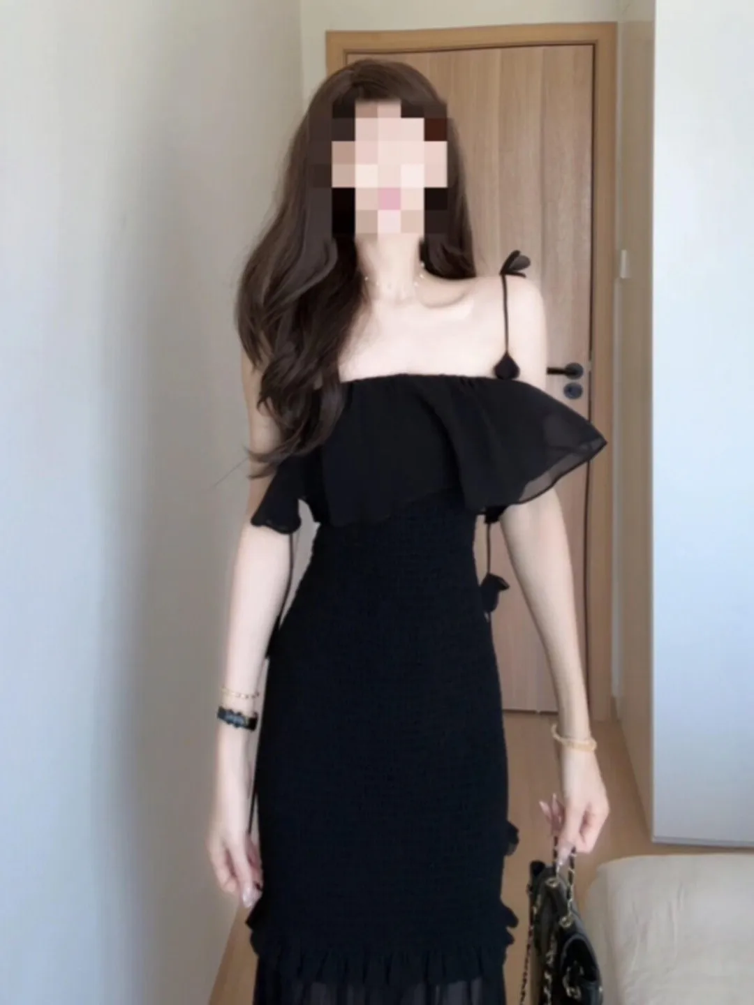 

Elegant One-Shoulder Bodycon Long Dress Fashionable High-Waisted Cotton Summer Dress for Casual City Commuting And Dates
