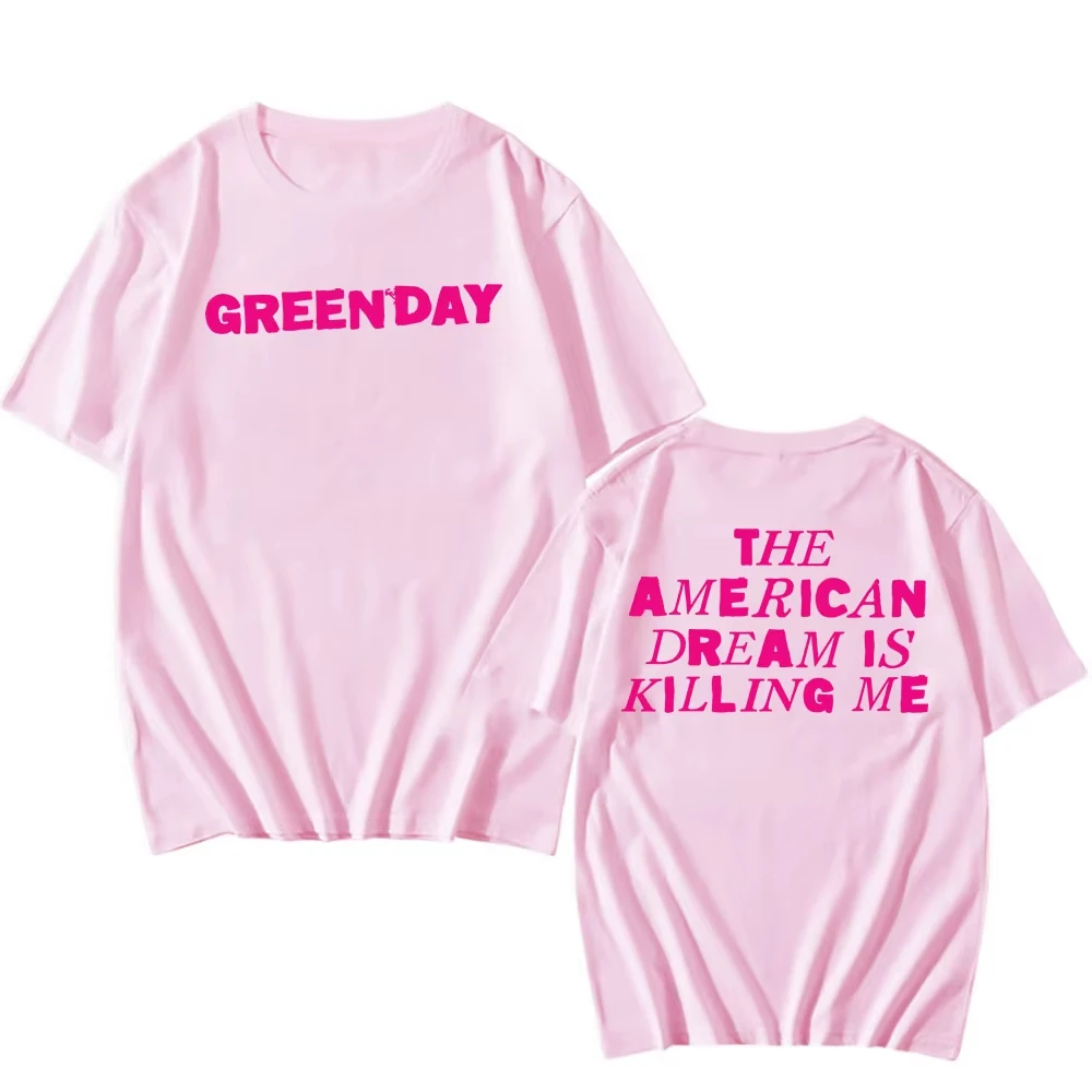 SAVIORS الحلم الأمريكي يقتلني تي شيرت روك باند اليوم الأخضر التي شيرت القطن الصيف قصيرة الأكمام تي شيرت الرجال الملابس