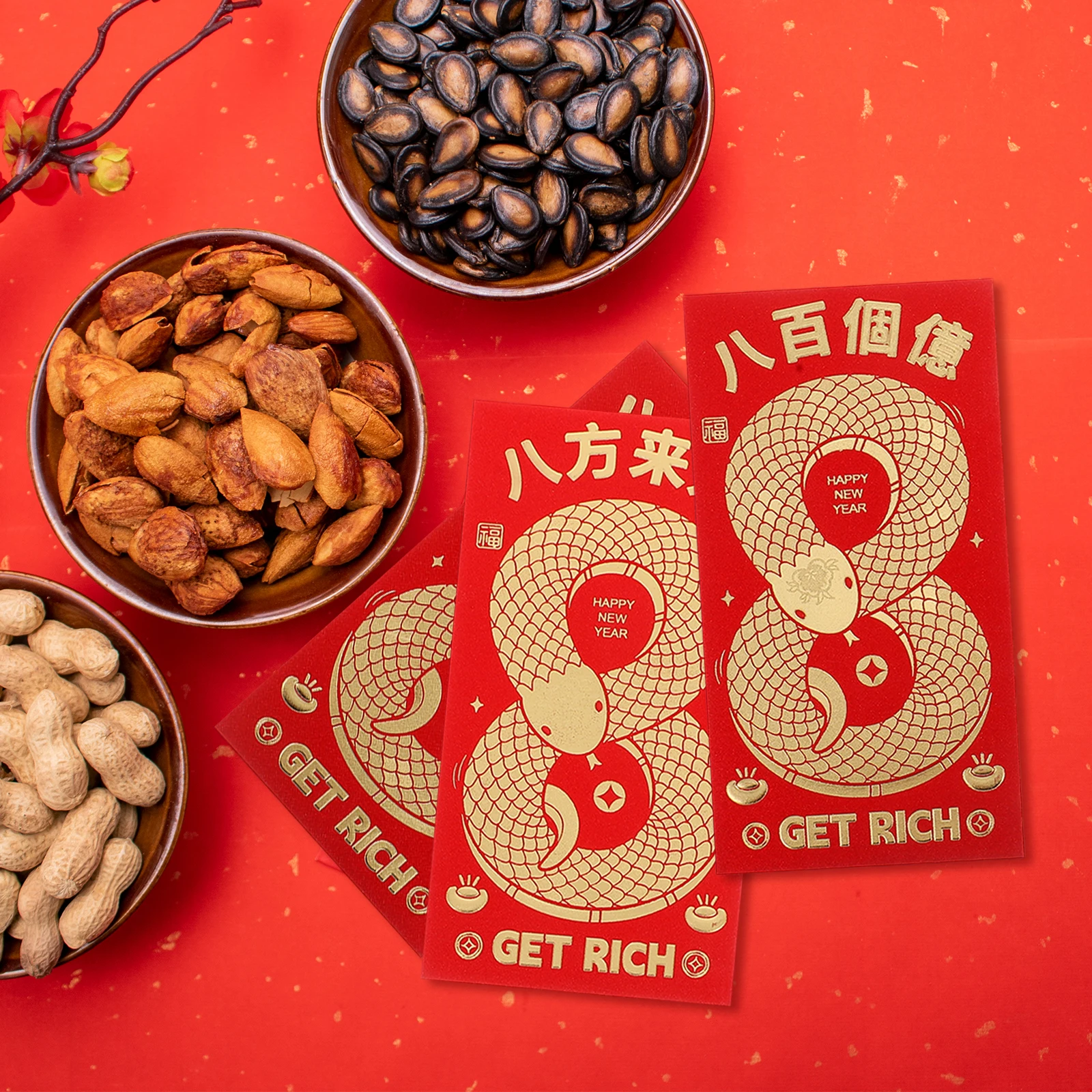 12 قطعة المظاريف الحمراء السنة الصينية الجديدة بريق ماتي النهاية التصميم التقليدي المغلف النقدي الزفاف مغلفات المال القمري