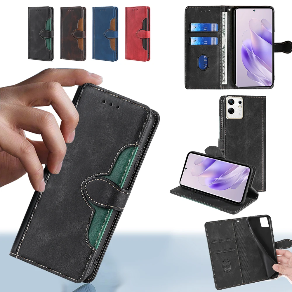 For Infinix Note 40 Pro Leather Flip Cover Magnet Buckle Case For Infinix Note 40 30 12 11 GT 10 Pro G88 VIP 30i 7 Lite Zero 30