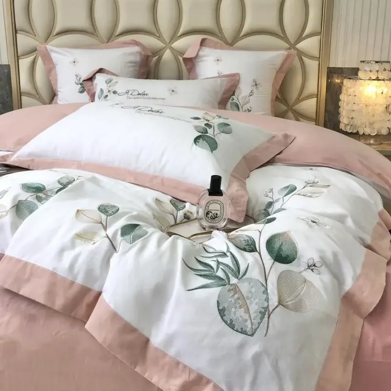 High Luxury Printed flower Pure Cotton Bedding set Duvet Comforter Cover Bedsheet Set pillowcas bed linen newyear for adult