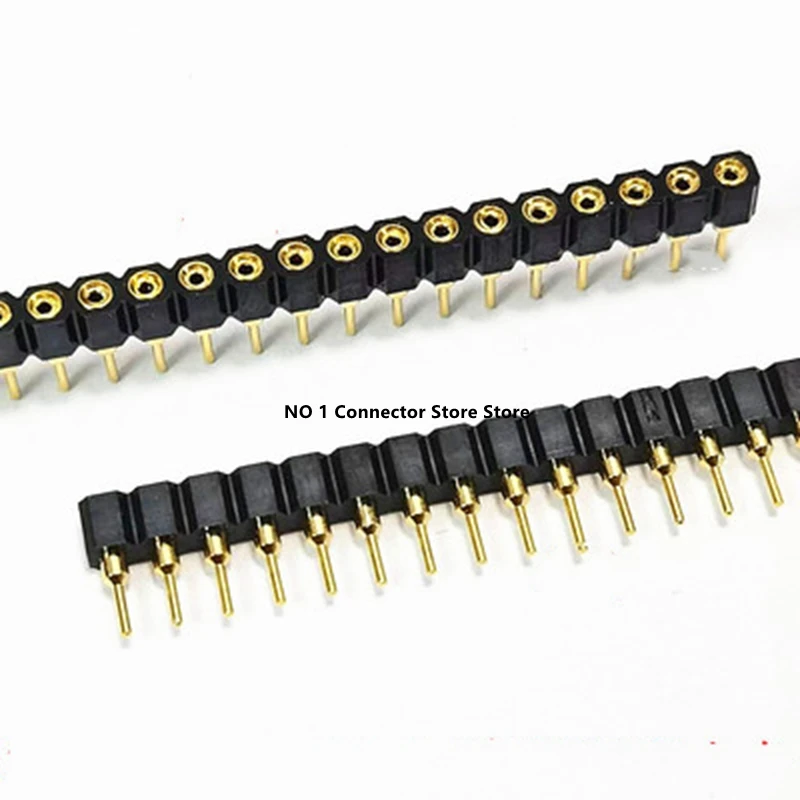 1PCS 2.54mm Pitch Round Hole Male Tin Gold Female Pin Header Single Row 1*40P Gold-plated Round Pin Header