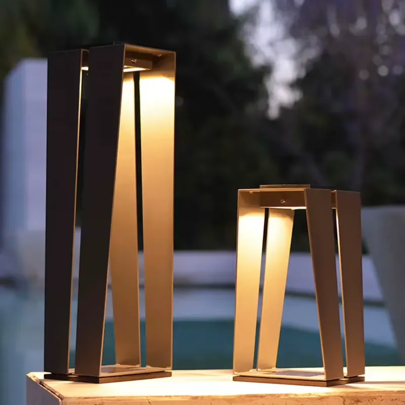 Solar Powered LED Patio Floor Lights for Garden Outdoor Post Lamp Decorative for Lawn Exterior House Street