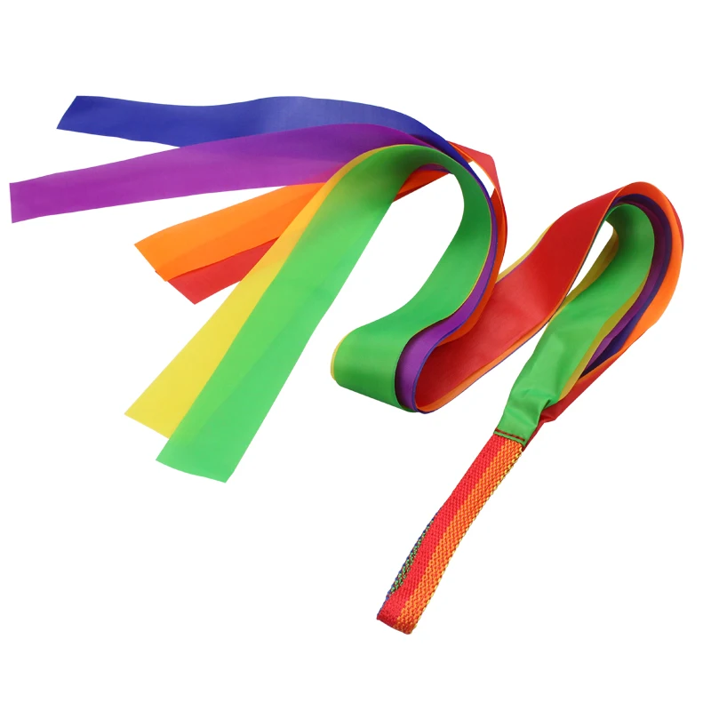 2PCS Rainbow Ribbon Streamer Rhythmic Gymnastics Dance Fun Party Games Kids Sensory Development Toys Kinder Spiele