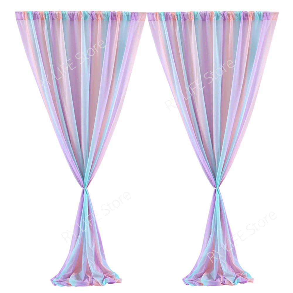 1Piece Ceremony Reception Drapery Backdrop Party Curtain Wedding Tulle Chiffon Fabric Draping Curtain Wedding Arch Drape Sheer