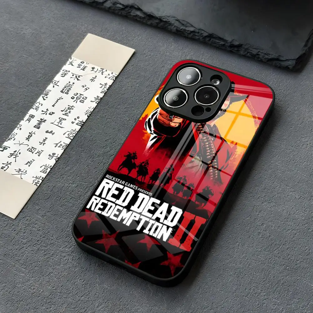 Red Dead Redemption 2 Phone Case  for Iphone 15 13 12 clearly 14 11 Pro Max Mini X Xr Xs 8 7 Puls 6 glass cover