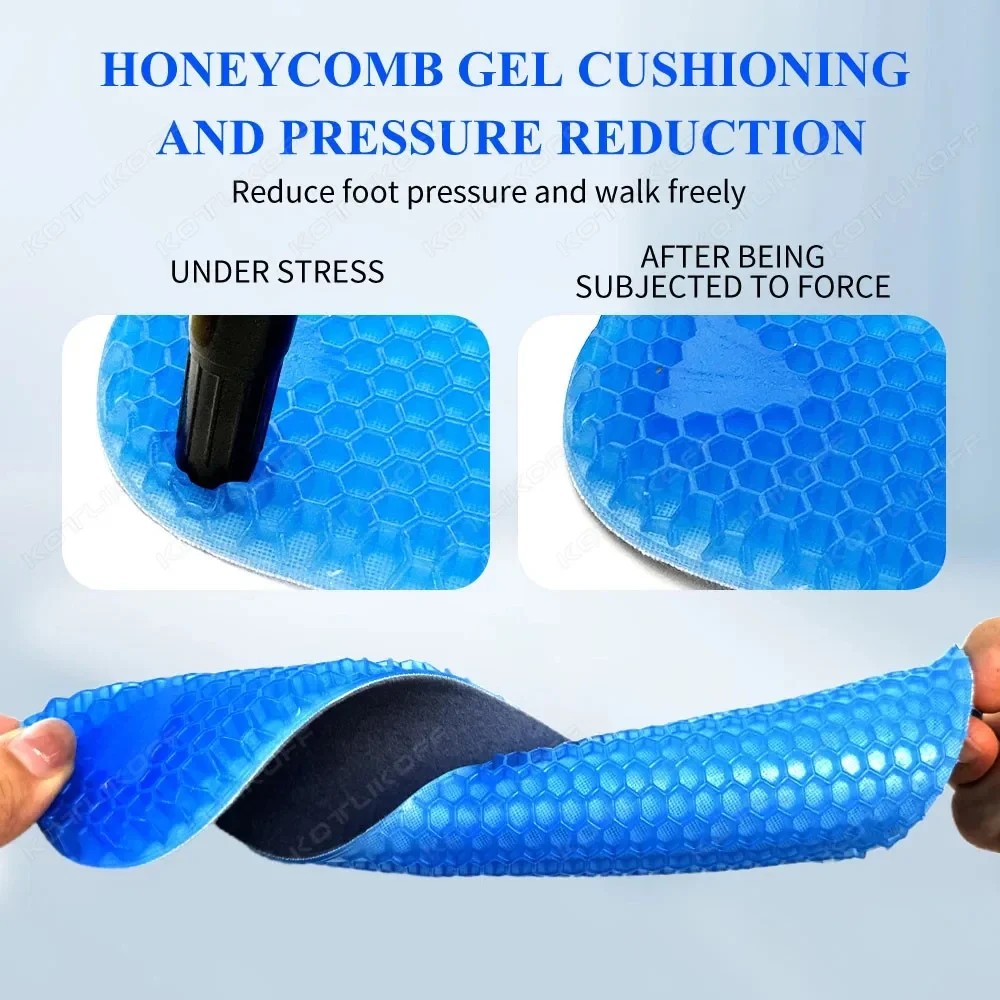 Gel Sport Insoles Honeycomb Shock Absorber Slow Bounce Silicone Plantar Fascia Foot Care For Feet Shoes Sole Soft Running Insert