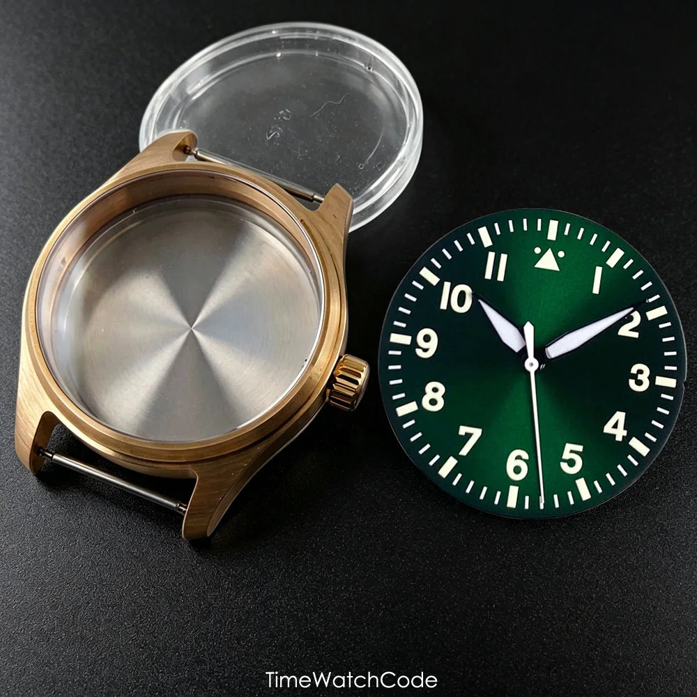 36mm NH35 Pilot Watch Case Solid Bronze for NH36 ETA2824 PT5000 SW200 Miyota8215 ETA2836 Sapphire Crystal 10BAR Waterproof
