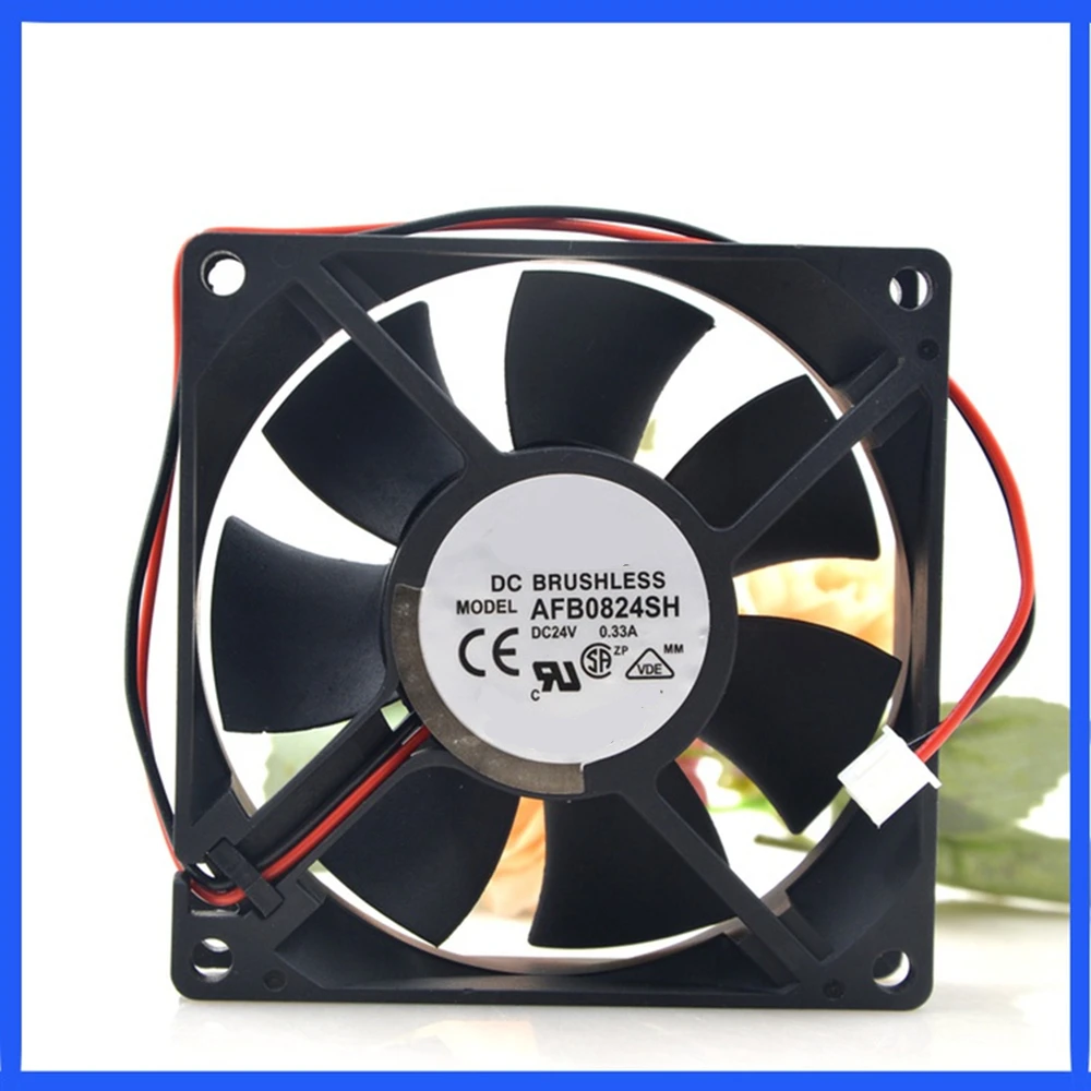 Cooling Fan AFB0824SH DC 24V 0.33A 8025 80*80*25mm 2-Wire 3-Wire Control panel heat dissipation management