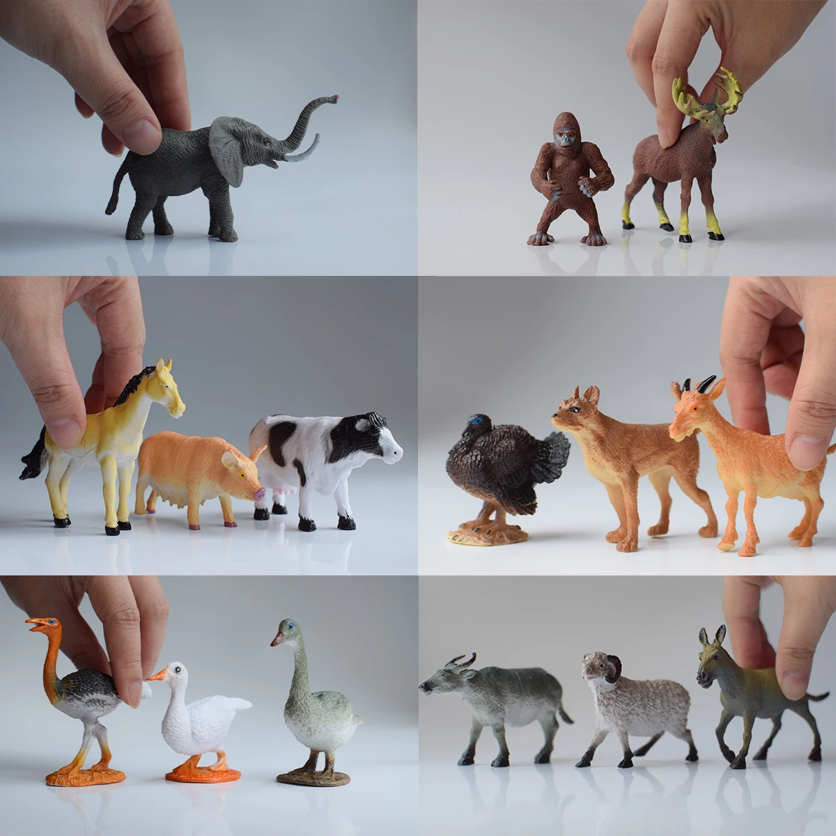 15 Models 4inch Simulated Farm + Wild Animal Set | Parent-Child Interactive Cognitive Toys | Kindergarten Teaching | Decorative Ornaments | Children's Birthday Party Gifts