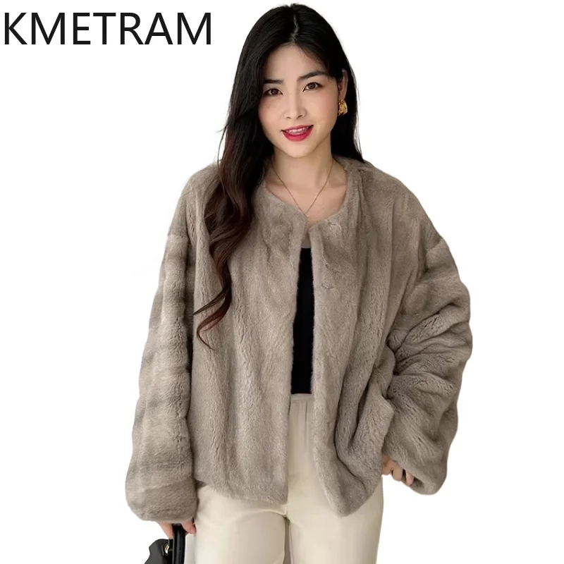 

Куртка KMETRAM из 100% натурального меха норки класса «Вельвет», короткая, модная, женская, зимняя, 2026, шуба