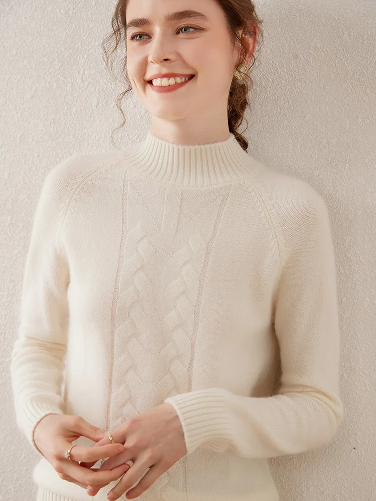 

Women's Elegant Classic Style Pullover 100% Cashmere Sweater Autumn Winter Soft Warm Solid Casual Loose Exquisite Clothing Tops