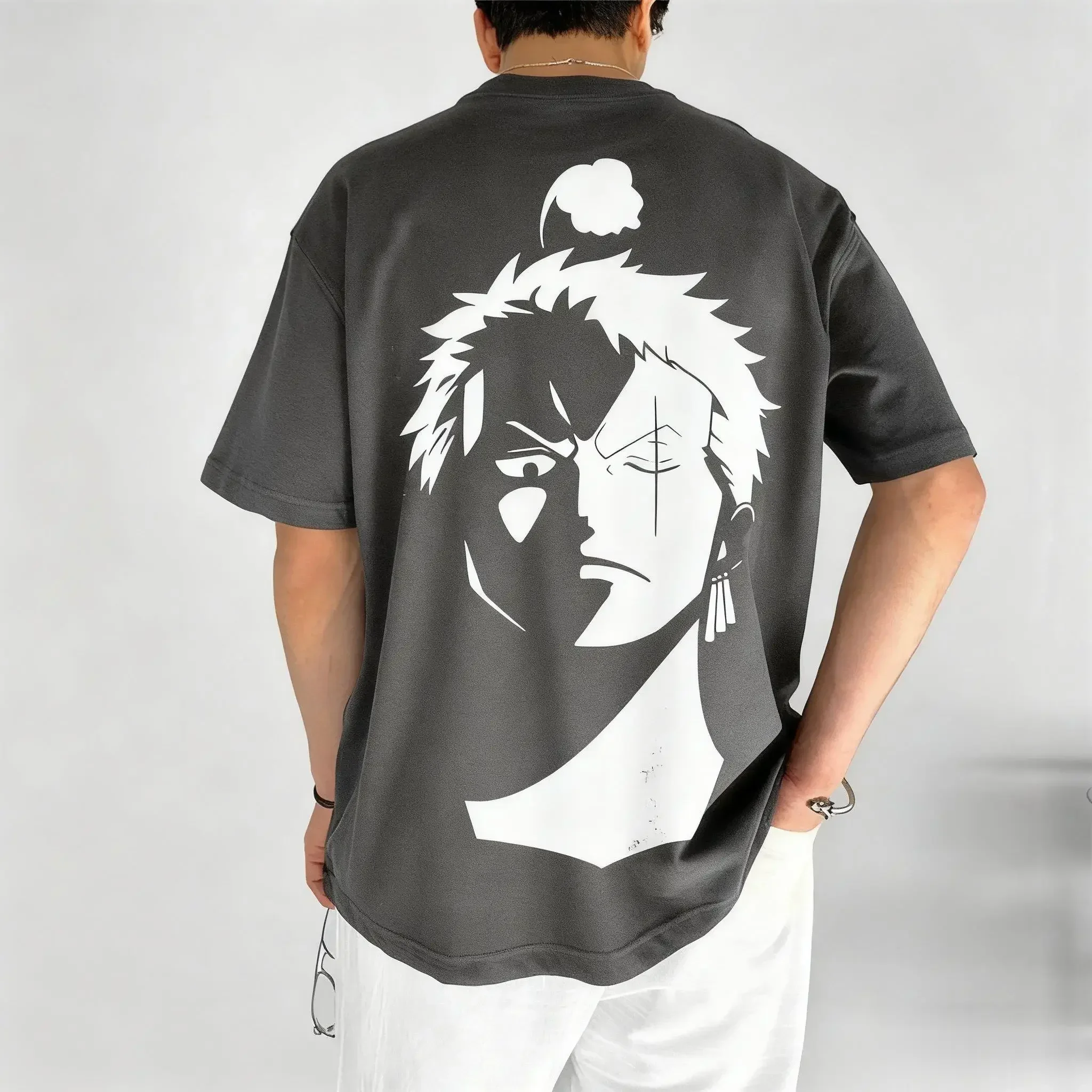 Estate Nuovo Y2k Abbigliamento da uomoUn pezzo Anime Zoro T Shirt Uomo Donna Cotone Manica corta Graphic Tee Oversize Casual Top